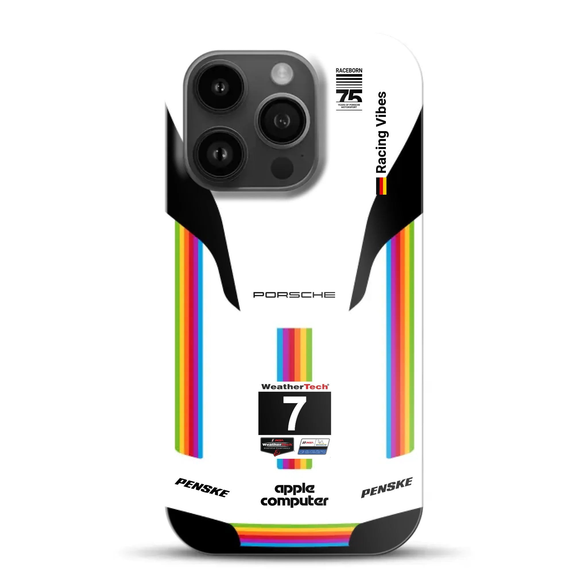 Porsche 963 Apple Retro Livery - Individuelle Hardcase Hülle für iPhone